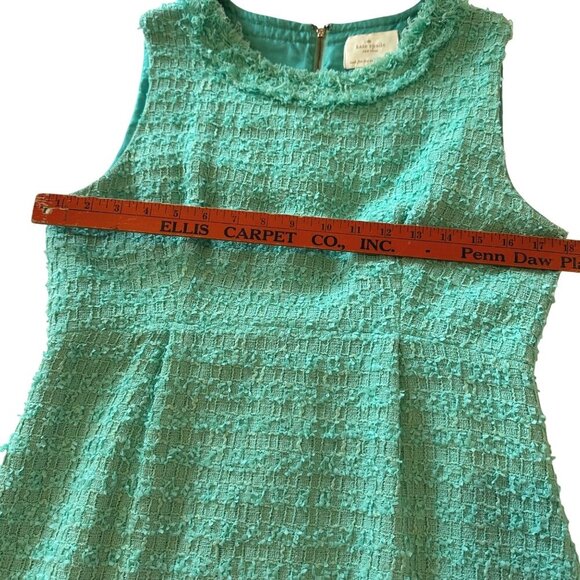 Kate Spade New York Sleeveless Tweed Textured Sheath Dress Size 12 Teal - Picture 15 of 16